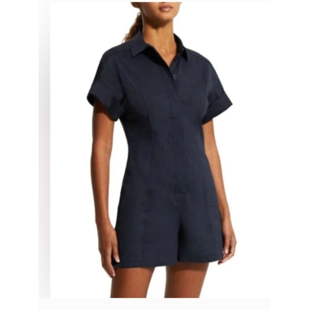 EUC Theory Shirt Romper in Good Linen in Size 6